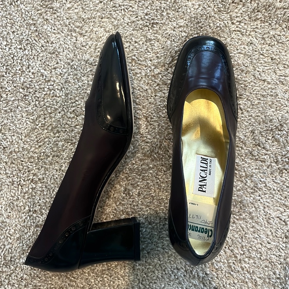 Pancaldi heels purple and black size 8.5